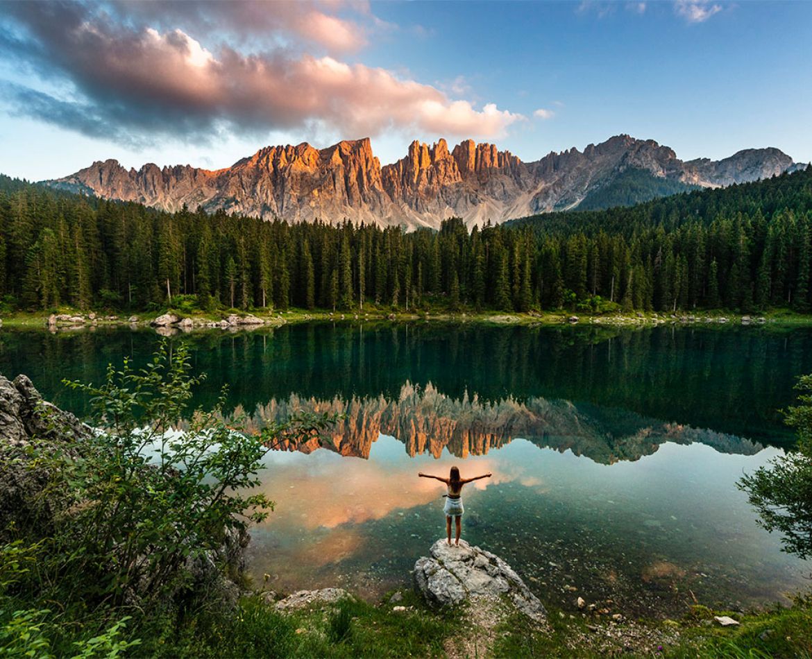 Paesaggio - Lago Carezza tramonto